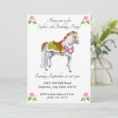 Invitations d'anniversaire de cheval de Rose (Debout devant)
