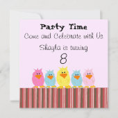 Invitations d'anniversaire de chicks (Devant)