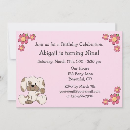 Invitations d'anniversaire de Chien de Chien de Ch (Devant)