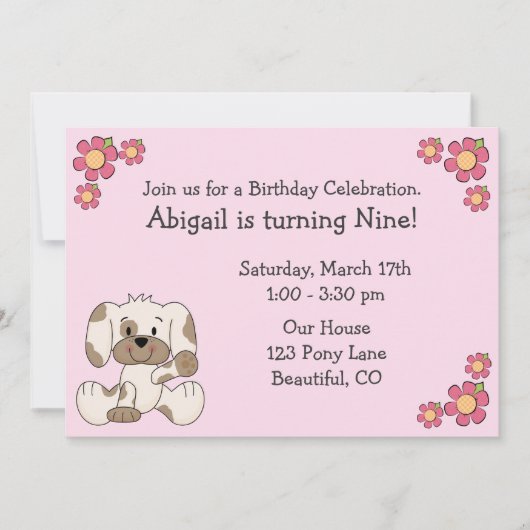 Invitations d'anniversaire de Chien de Chien de Ch (Devant)