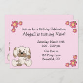 Invitations d'anniversaire de Chien de Chien de Ch (Devant / Derrière)