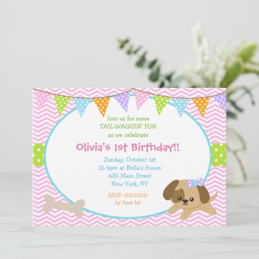Invitations d'anniversaire de Chien de Chien de Ch (Debout devant)