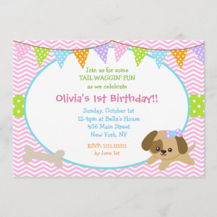 Invitations d'anniversaire de Chien de Chien de Ch
