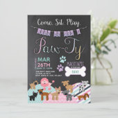 Invitations d'anniversaire de chiot de chien (Debout devant)