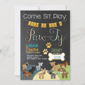 Invitations d'anniversaire de chiot de chien (Devant)