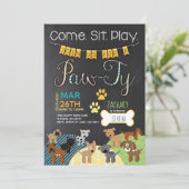Invitations d'anniversaire de chiot de chien (Debout devant)