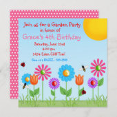 Invitations d'anniversaire de coccinelle de (Devant / Derrière)