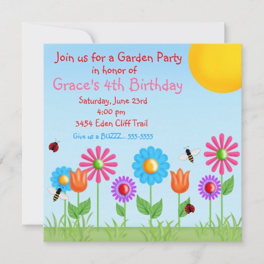 Invitations d'anniversaire de coccinelle de (Devant)