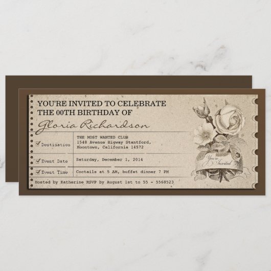 invitations d'anniversaire de conception unique de (Devant / Derrière)