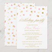 Invitations d'anniversaire de confettis de parties (Devant / Derrière)