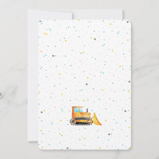 Invitations d'anniversaire de construction (Dos)