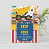 invitations d'anniversaire de construction de gros (Debout devant)