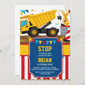 invitations d'anniversaire de construction de gros (Devant / Derrière)