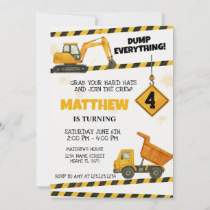 Invitations d'anniversaire de construction personn