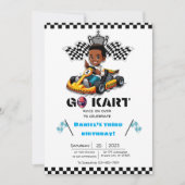 Invitations d'anniversaire de course de Go-kart (Devant)