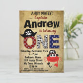 Invitations d'anniversaire de crabe pirate (Debout devant)