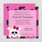 Invitations d'anniversaire de crâne pour filles (Devant / Derrière)