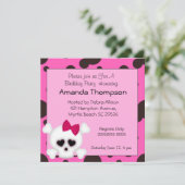 Invitations d'anniversaire de crâne pour filles (Debout devant)