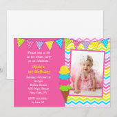 Invitations d'anniversaire de crème glacée (Devant / Derrière)