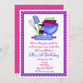 Invitations d'anniversaire de cuisine de cuisine (Devant / Derrière)