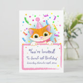 Invitations d'anniversaire de Cute Kitten (Debout devant)