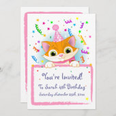 Invitations d'anniversaire de Cute Kitten (Devant / Derrière)