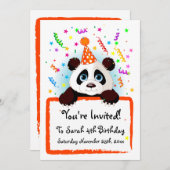 Invitations d'anniversaire de Cute Panda (Devant / Derrière)
