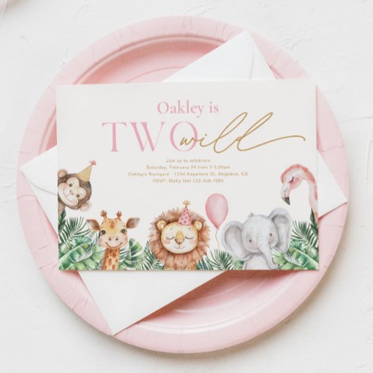 Invitations d'anniversaire de deux fêtes sauvages