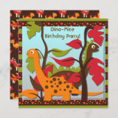 Invitations d'anniversaire de Dinos préhistoriques (Devant / Derrière)