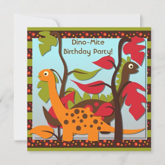 Invitations d'anniversaire de Dinos préhistoriques (Devant)