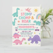 Invitations d'anniversaire de Dinosaur (Debout devant)