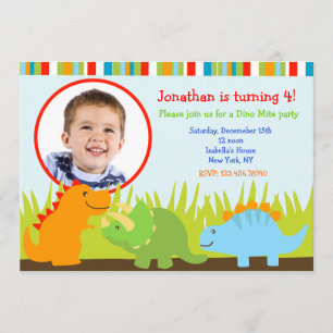 Invitations d'anniversaire de Dinosaur