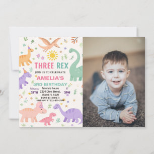 Invitations d'anniversaire de Dinosaur