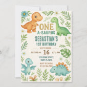 Invitations d'anniversaire de Dinosaur (Devant)