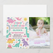 Invitations d'anniversaire de Dinosaur (Devant / Derrière)