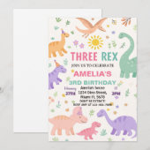 Invitations d'anniversaire de Dinosaur (Devant / Derrière)