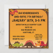 Invitations d'anniversaire de Dinosaur Dino (Dos)