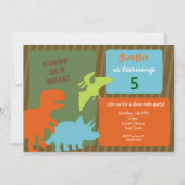 Invitations d'anniversaire de dinosaure (Devant)