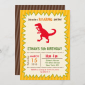 Invitations d'anniversaire de dinosaure (Devant / Derrière)