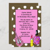 Invitations d'anniversaire de diva de Rockstar (Devant / Derrière)
