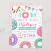 Invitations d'anniversaire de Donut (Devant / Derrière)