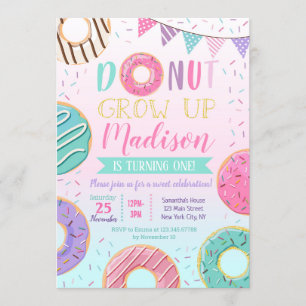 Invitations d'anniversaire de Donut