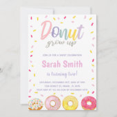 Invitations d'anniversaire de Donut rose violet (Devant)
