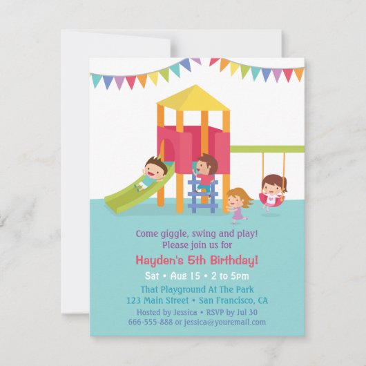 Invitations d'Anniversaire de enfant de la partie  (Devant)