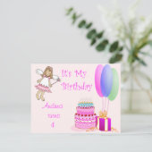 Invitations d'anniversaire de Fairy Pink (Debout devant)