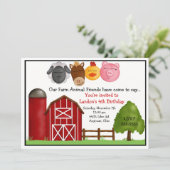 Invitations d'anniversaire de ferme (Debout devant)