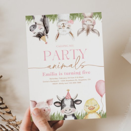 Invitations d'anniversaire de ferme