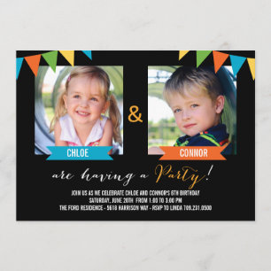 Invitations d'anniversaire de fêtes ensemble - Noi