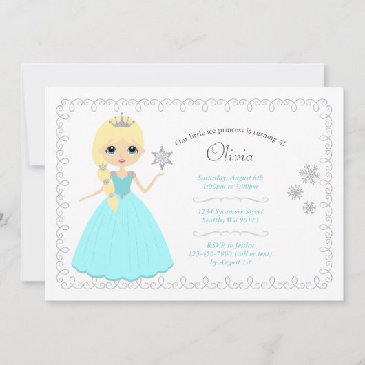 Invitations d'anniversaire de fille (Devant)