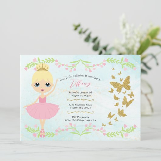 Invitations d'anniversaire de fille (Debout devant)